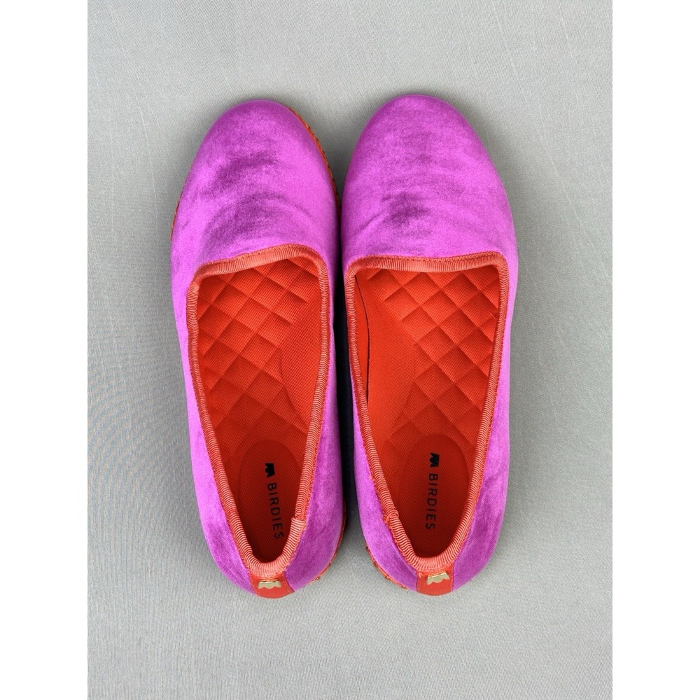 Birdies Size 6.5 The Heron Hot Pink Velvet Slip On Dress Shoes Flats NEW No Tags